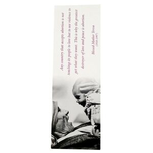 Vintage Y2K Mother Teresa Bookmark Blessed infant baby 2003 Life Cycle Books 885